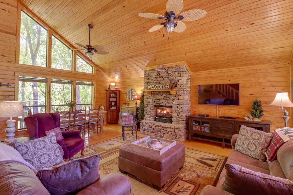 Roomy Riverfront Trout Valley Cabin with Porch!